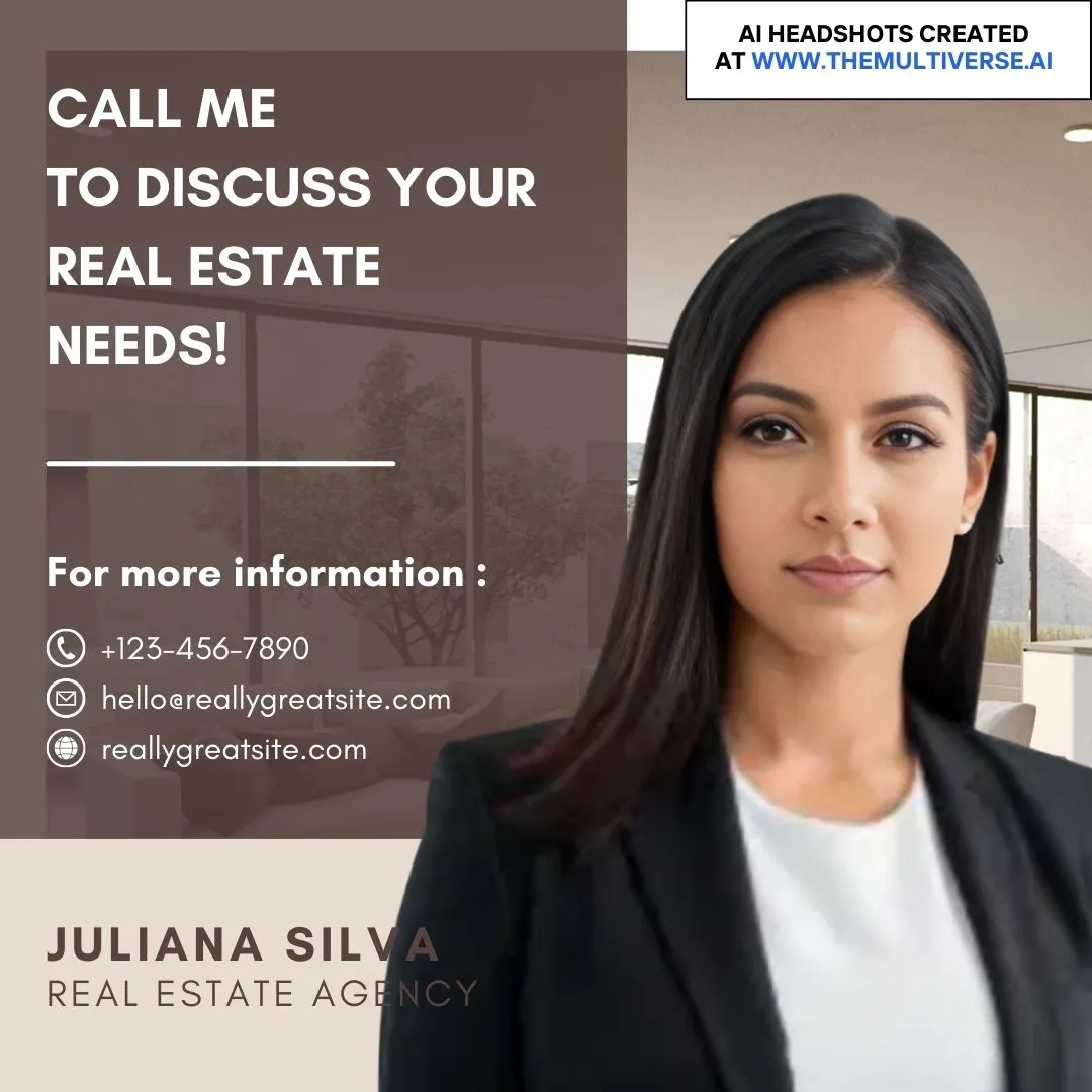 Example of a real estate ad with an AI-generated headshot