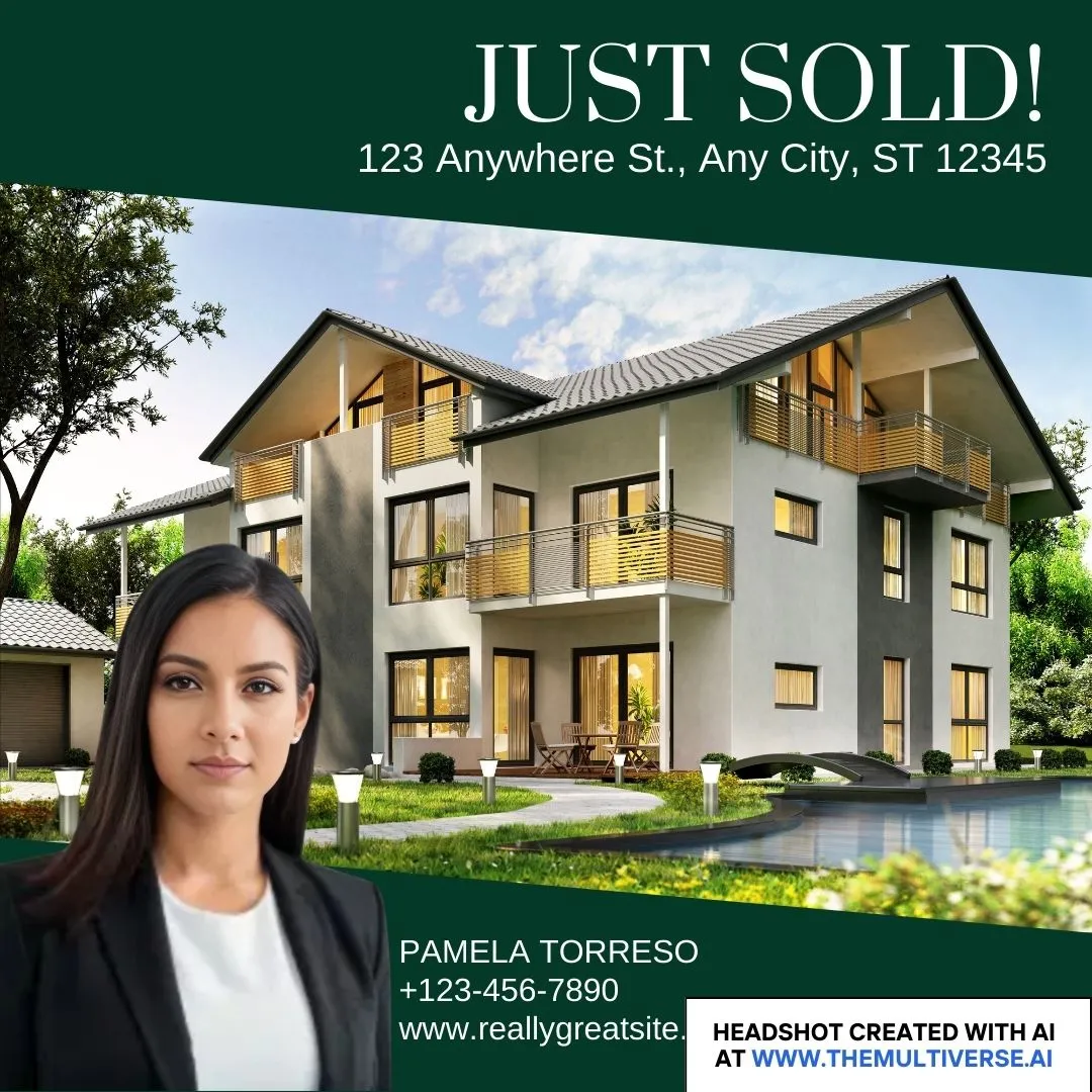 Example of a real estate ad with an AI-generated headshot