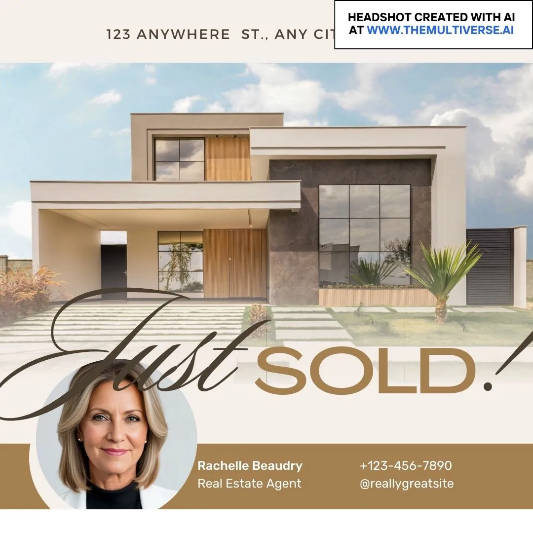 Example of a real estate ad with an AI-generated headshot