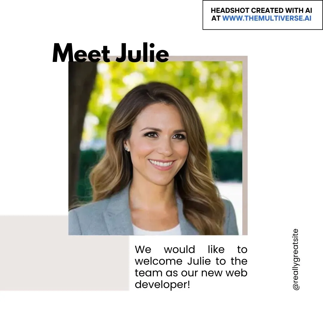 Example of a real estate ad with an AI-generated headshot from the Multiverse AI