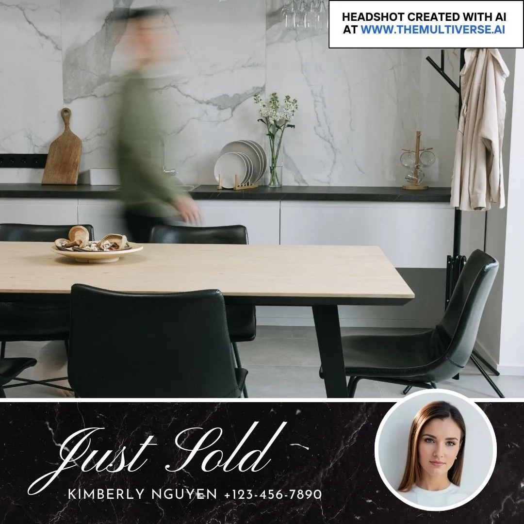 Example of a real estate ad with an AI-generated headshot