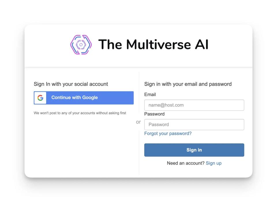 Sign up to AI Headshot generator the Multiverse AI
