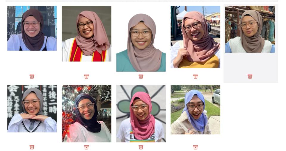Nine photos of the user uploaded to ProPhotos AI.