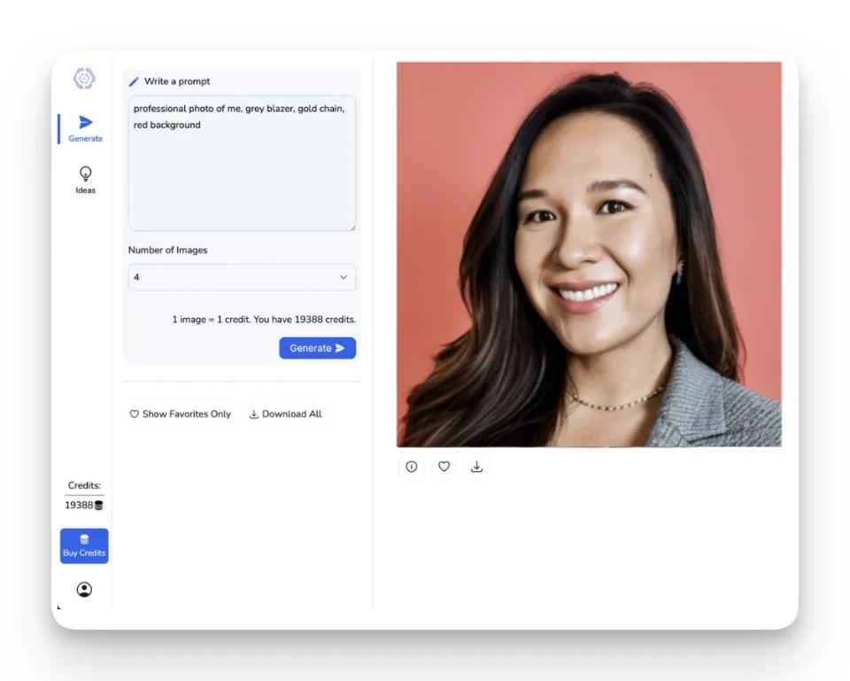 Generate any kind of custom AI Headshot image of yourself