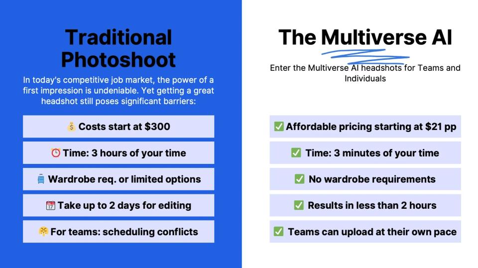 Traditional photoshoots vs AI headshot generator for professional portraits and headshots